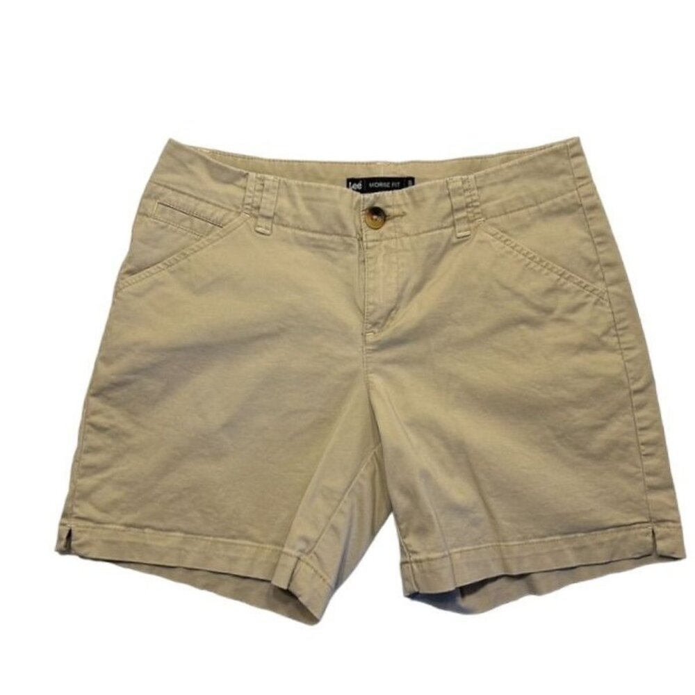 Lee Women's 1889 Midrise Fit Chino Shorts in Tan - Size 4